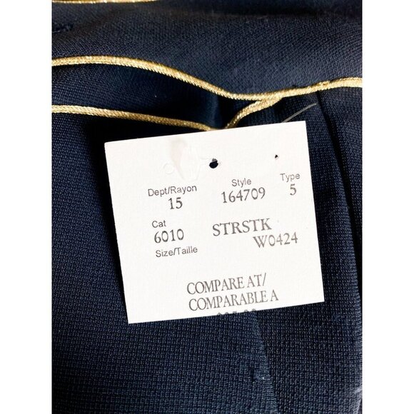 Pierre Balmain Wide Leg Knit Sailor Style Navy BLue Palazzo Pants 36 - Picture 10 of 13